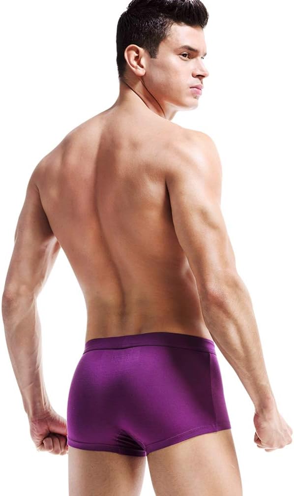 Ouruikia Herren Unterwäsche Modal Boxershorts Leichte Turnks Tagless Unterhose mit separater Tasche