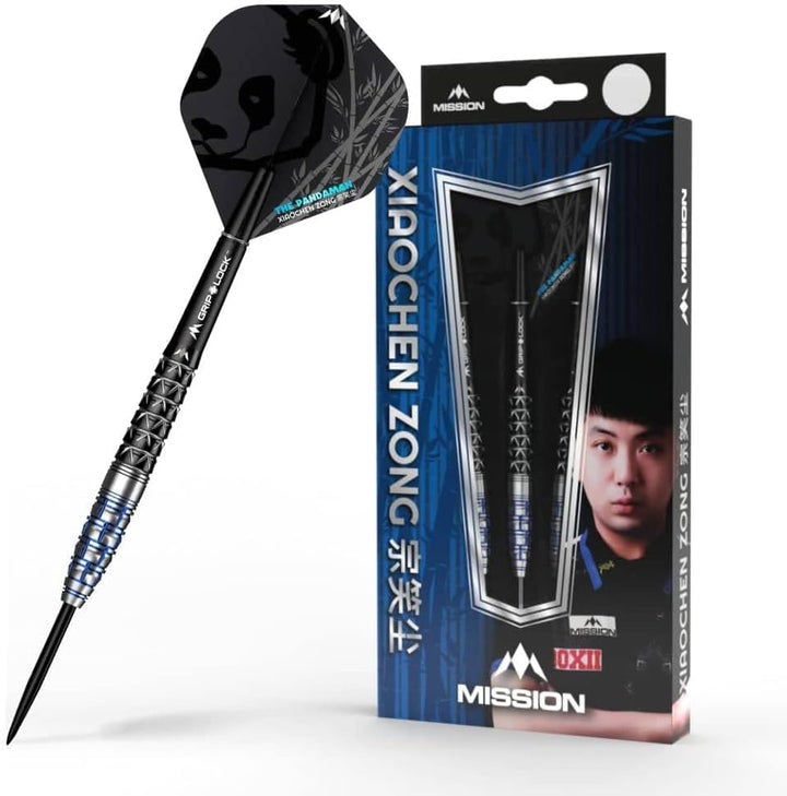 Mission Darts Xiaochen Zong The Panda Man | Dart-Set mit Premium 95% Tungsten Barrel und Stahlspitze