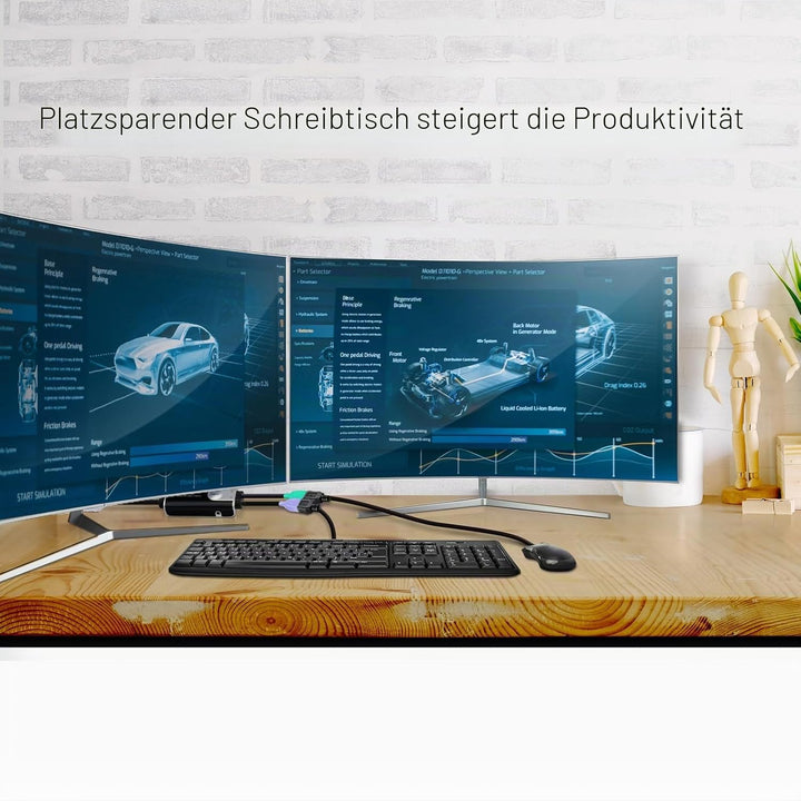 ATEN CS62KM 2-Port grenzenloser KM Switch, schwarz