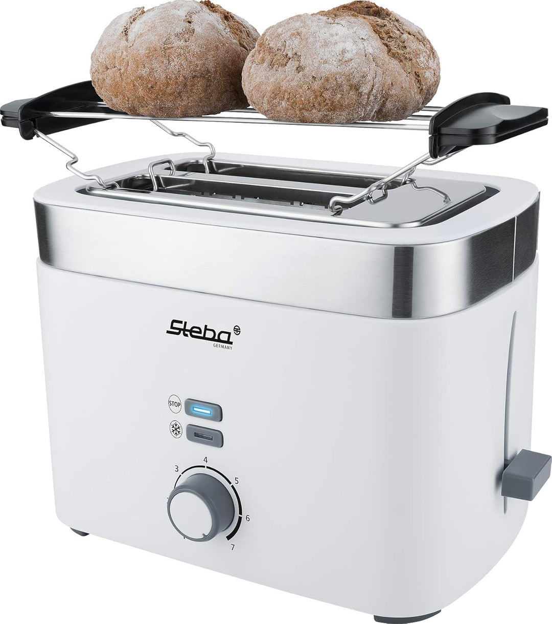 Steba Toaster TO 10 Bianco | Doppel-Schlitztoaster f?r 2 Scheiben Toast | 7 Br?unungsstufen einstell