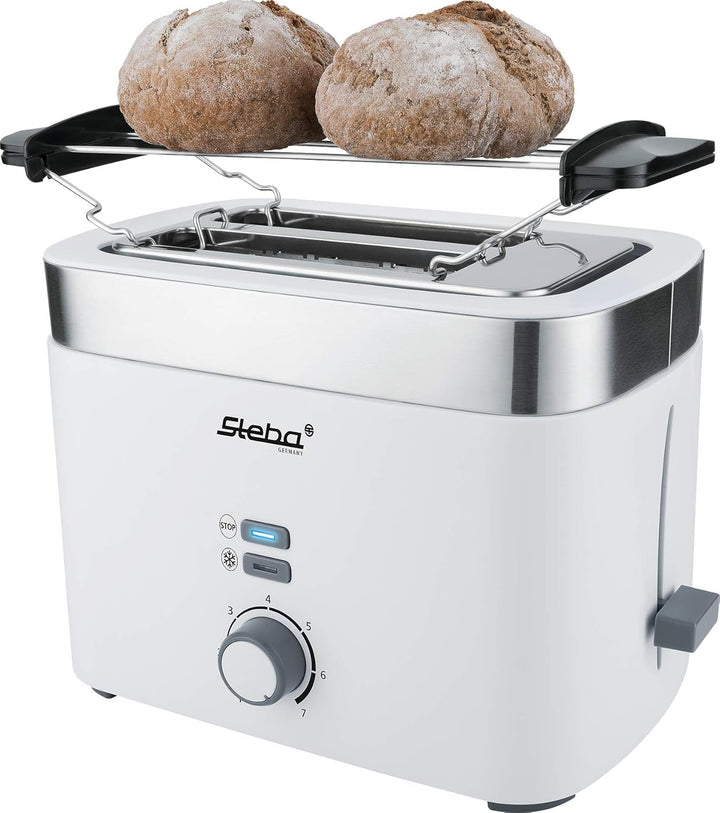 Steba Toaster TO 10 Bianco | Doppel-Schlitztoaster f?r 2 Scheiben Toast | 7 Br?unungsstufen einstell