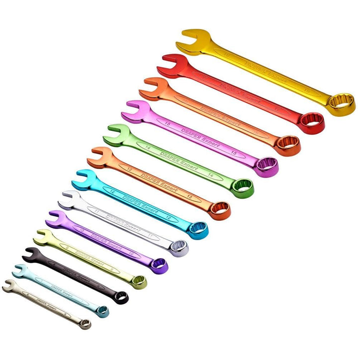 Draper 23017 Expert hochdrehbarer metrischer Ringmaulschlüsselsatz, 6 mm - 19 mm, mehrfarbig, 13-tei