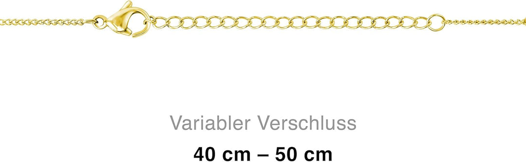 BAFFOS® Halskette für Frauen - Stanz Raute Plättchen Kette Damen aus widerstandsfähigem Edelstahl in