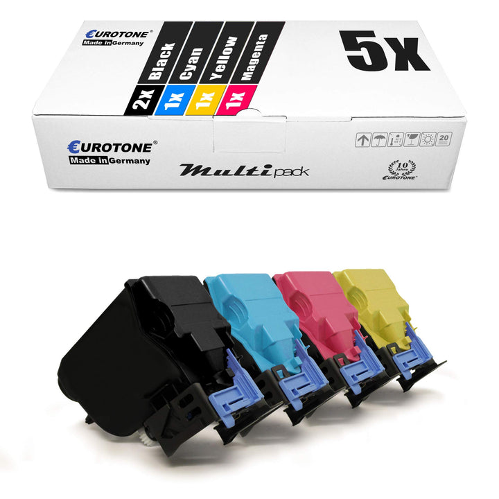 Eurotone 5X Müller Printware Toner für Konica Minolta Bizhub C 25 ersetzt TNP27 Black Cyan Magenta Y