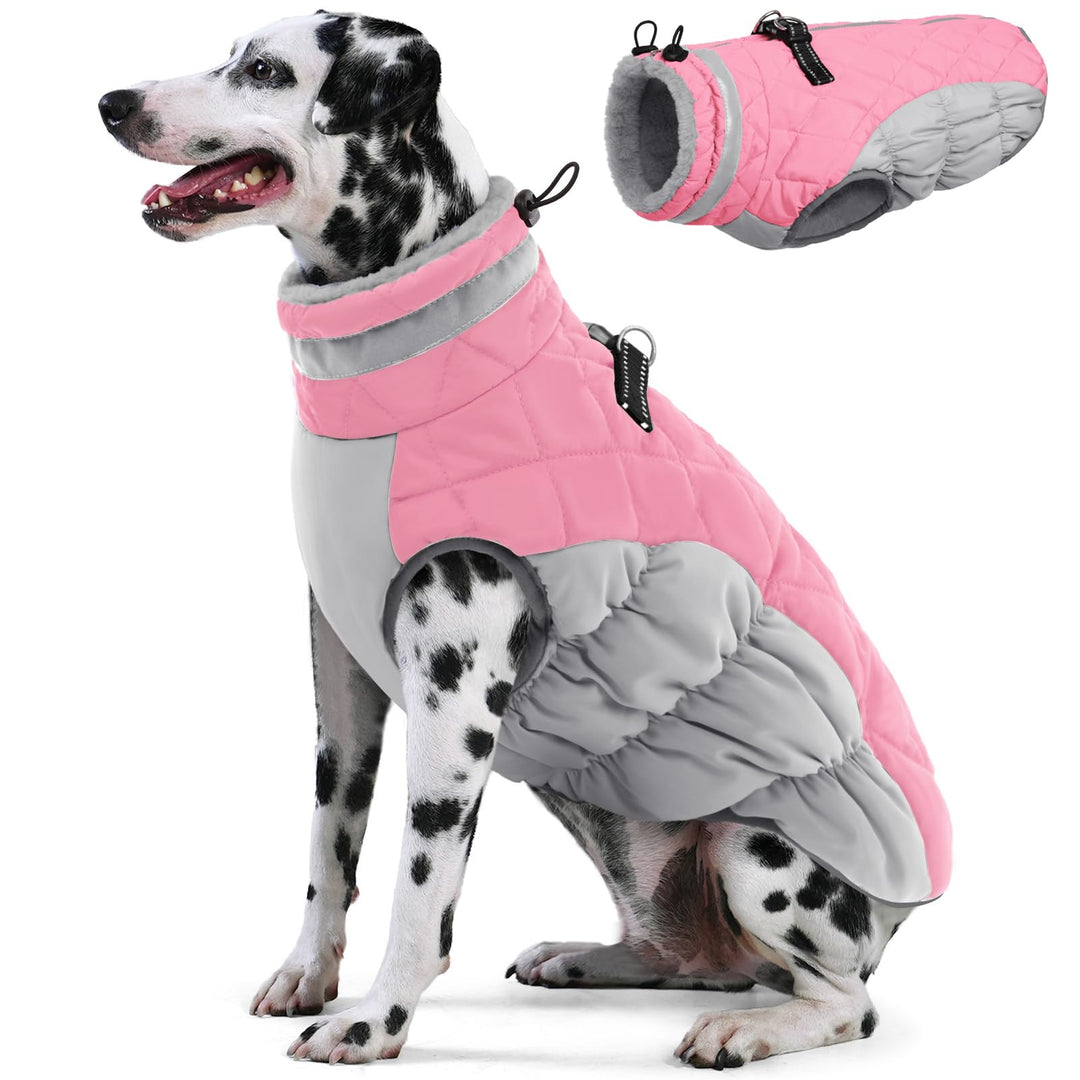 AOFITEE Extra Grosser Hundemantel, Warme Wasserdichter & Winddichter Hundejacke mit Bauchschutz, Rol