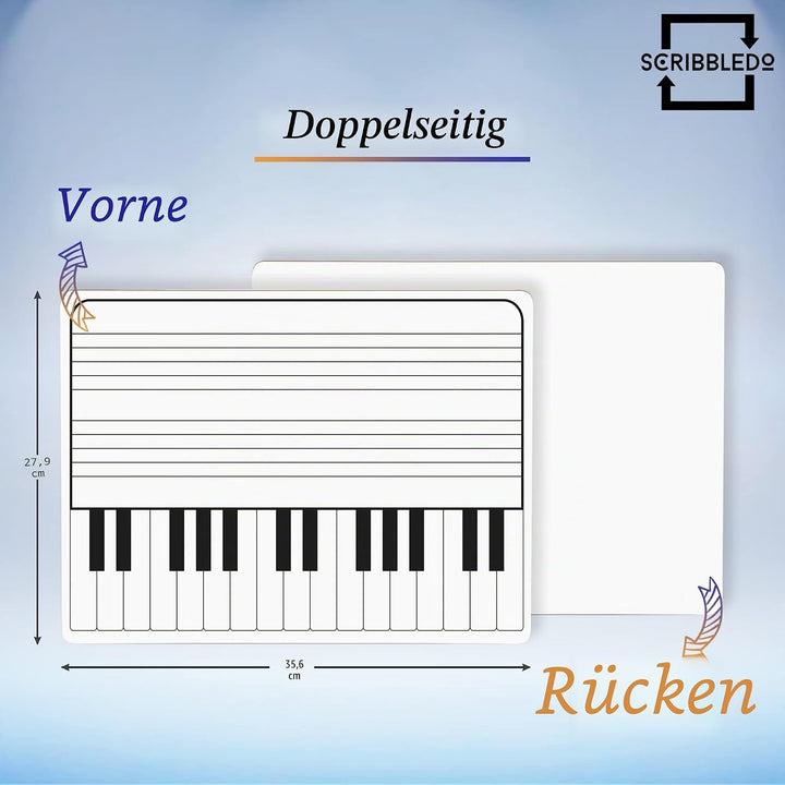 Whiteboard mit Tastatur, trocken abwischbar, 28,9 x 35,6 cm, langlebig, tragbar, doppelseitig, für K