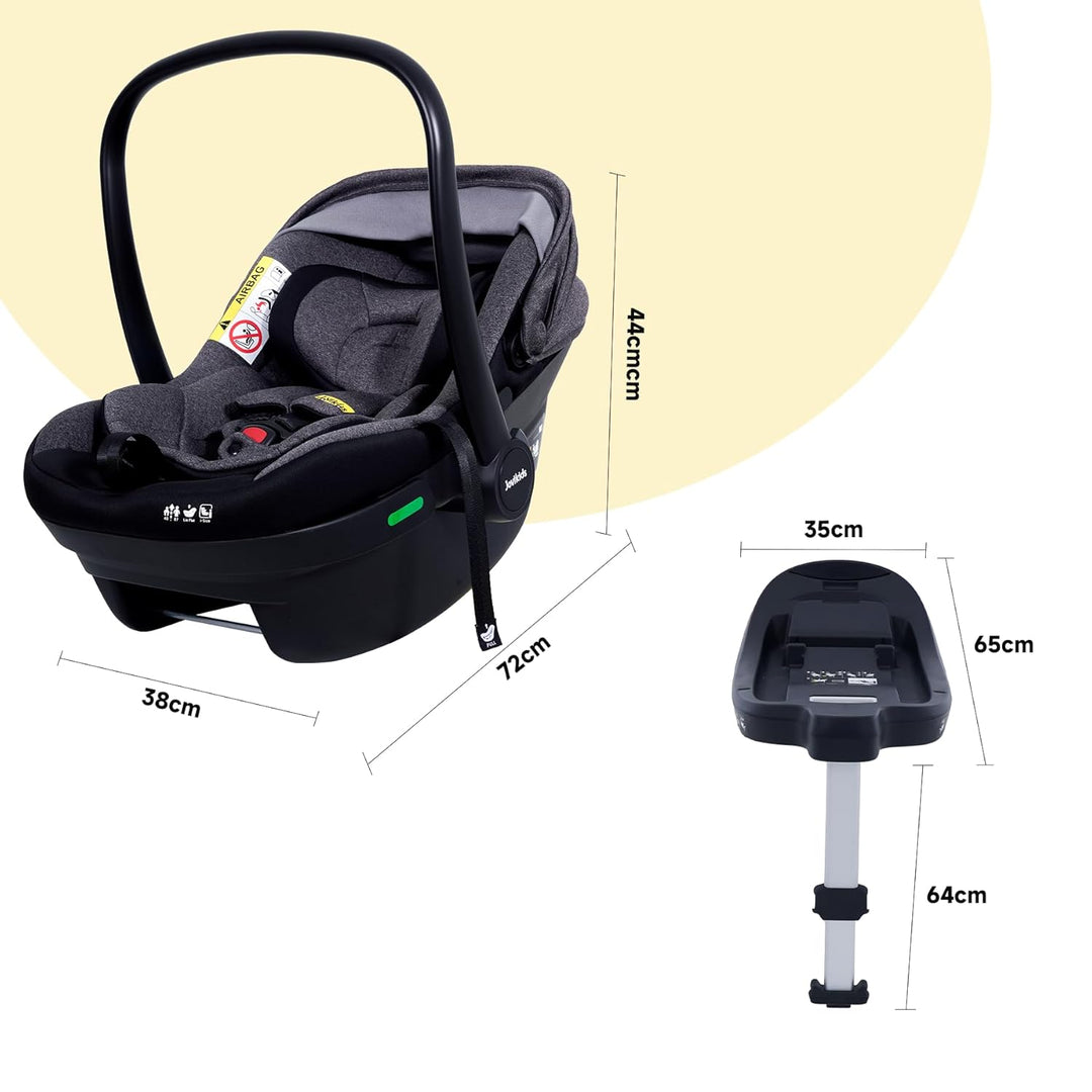 Jovikids Babyschale, Stufenlos verstellbare Liegeposition, Gruppe 0/0+ (40-87 cm) Baby Autositz mit