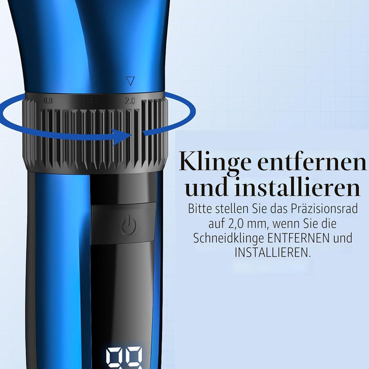BarberBoss Kabelloser, selbstschärfender Bart- und Haarschneider, wasserdicht, mit Keramikklingen, L