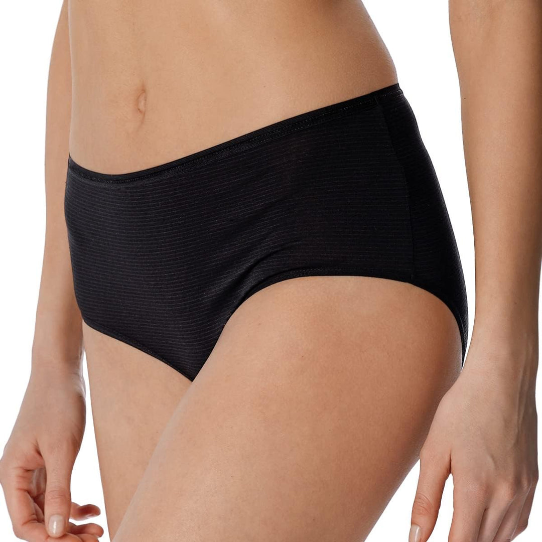 Schiesser Damen 2 PACK Midi Slip Unterwäsche - Modal Essentials, 38 2 X Schwarz / 2 X Sand