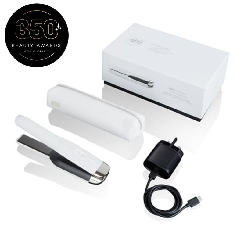 ghd Unplugged - kabelloser professioneller Haarglätter mit Dual-Technologie - Zone, Weiss Old Packag
