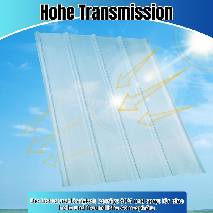 Wellplatten, 2 mm FRP-Trapezprofil-Wellblech, 90 * 120 cm Wellplatten Transparent, Dachplatten Wette