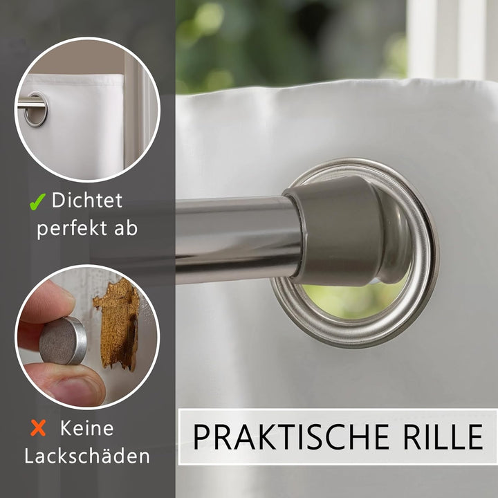 tinycurtains, Türvorhang mit Teleskopstange, einfache Montage in nur 1 Minute ohne Bohren (Türvorhan