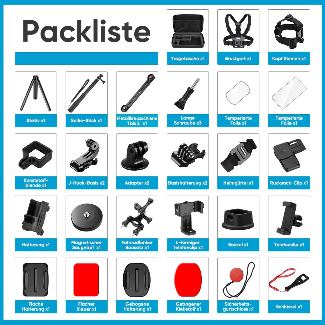 Zubehör Set Kit Bundle für DJI OSMO Pocket 3/Pocket 4, oGoDeal Ständer, Hartschalenkoffer, Selfie St
