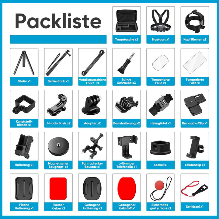 Zubehör Set Kit Bundle für DJI OSMO Pocket 3/Pocket 4, oGoDeal Ständer, Hartschalenkoffer, Selfie St