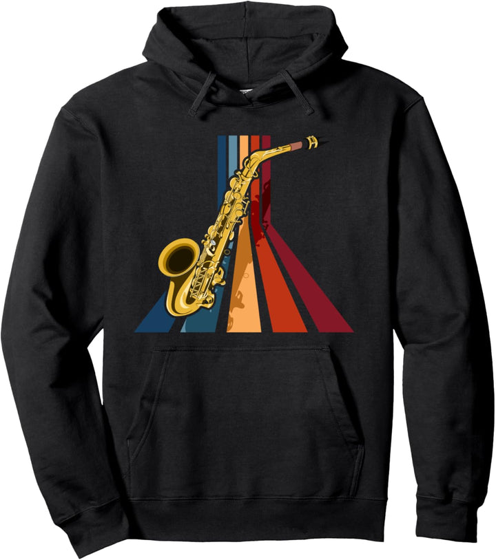 Musikinstrument Saxophonspieler Musiker Retro Saxophon Pullover Hoodie