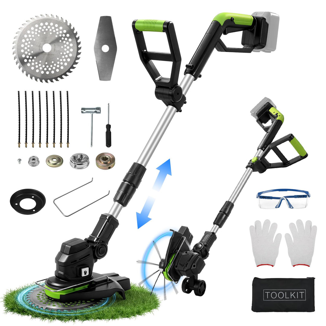 Rasentrimmer mit Akku kompatibel mit Makita, Akku Rasentrimmer 10000r/min Teleskopgriff 99–132cm, fü