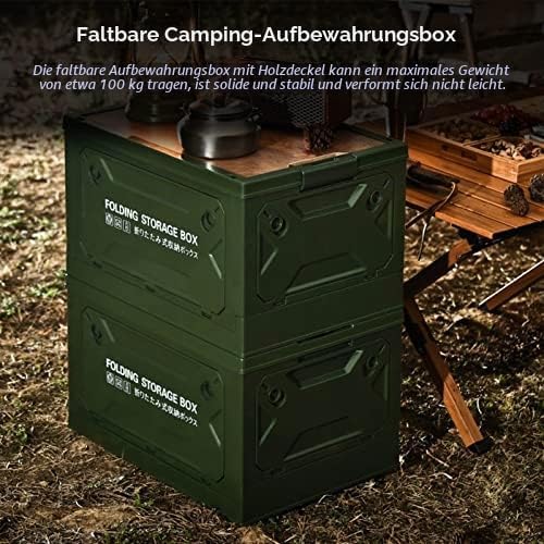 Qcwwy Faltbare Camping-Aufbewahrungsbox, Zusammenklappbare Aufbewahrungsbox, Starke Tragfähigkeit, 5