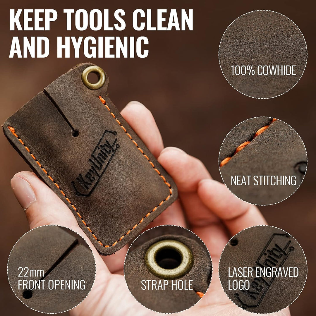 KeyUnity Handgenähte EDC Lederscheide, Kartenhüllen, Tasche Organizer Slip Beutel Ka03, Ka03