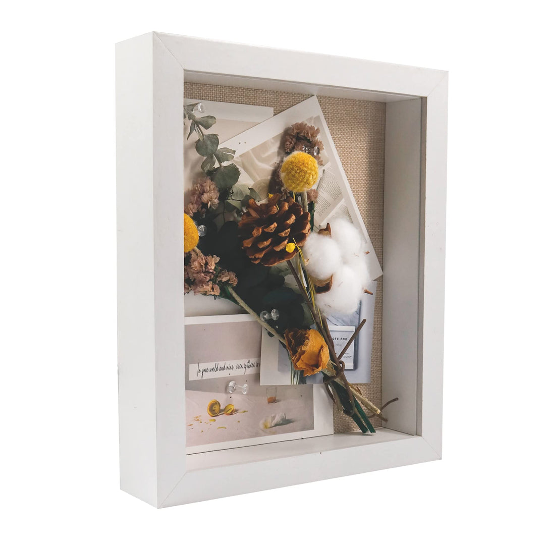 GraduatePro 3D bilderrahmen 23x28 zum befüllen schaukasten Wand für Weiss Objektrahmen Hochzeit Box