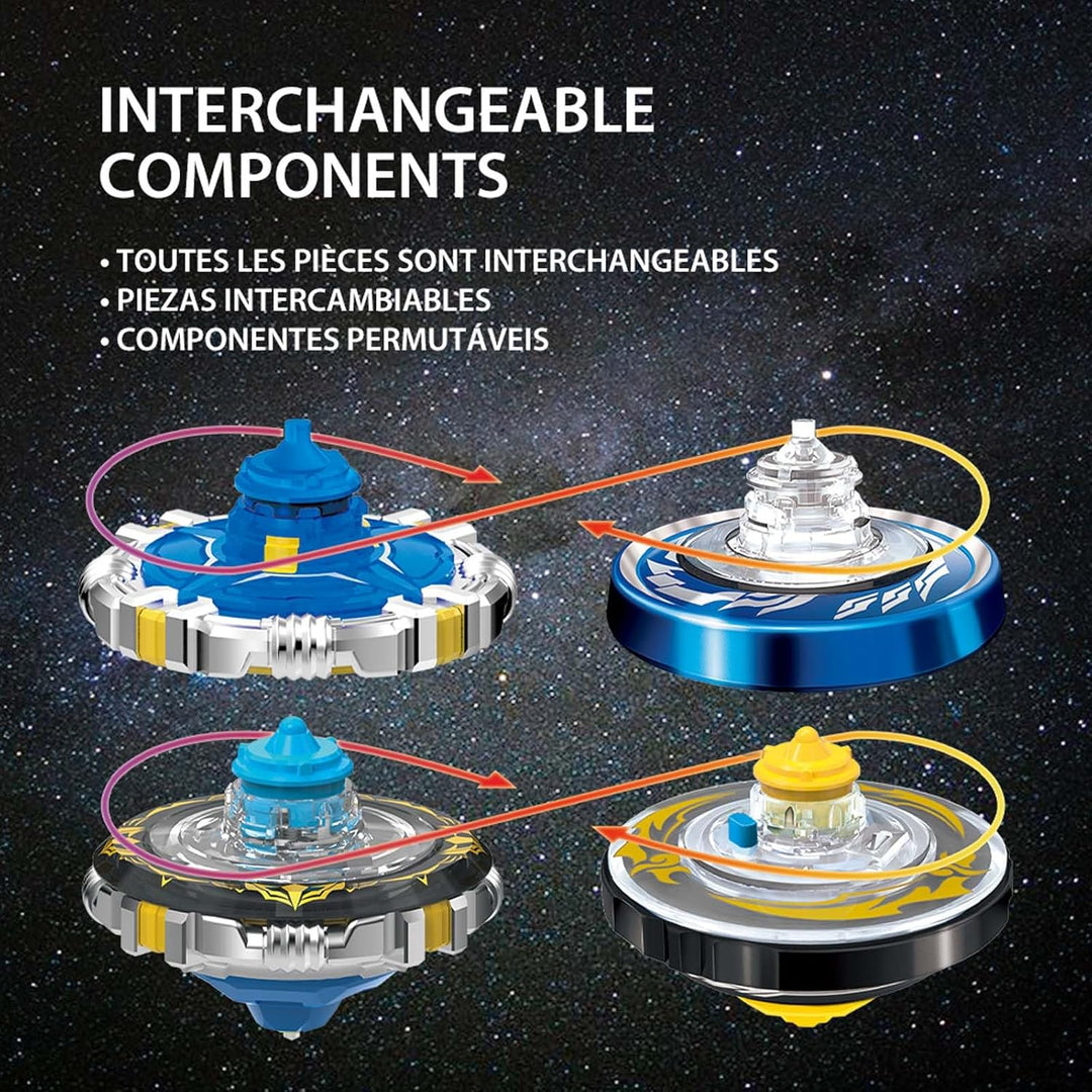 INFINITY NADO Kreisel Battle Arena Set, Battle Tops mit 2 magnetischen Launchern 2 Metallkreisel, Ki