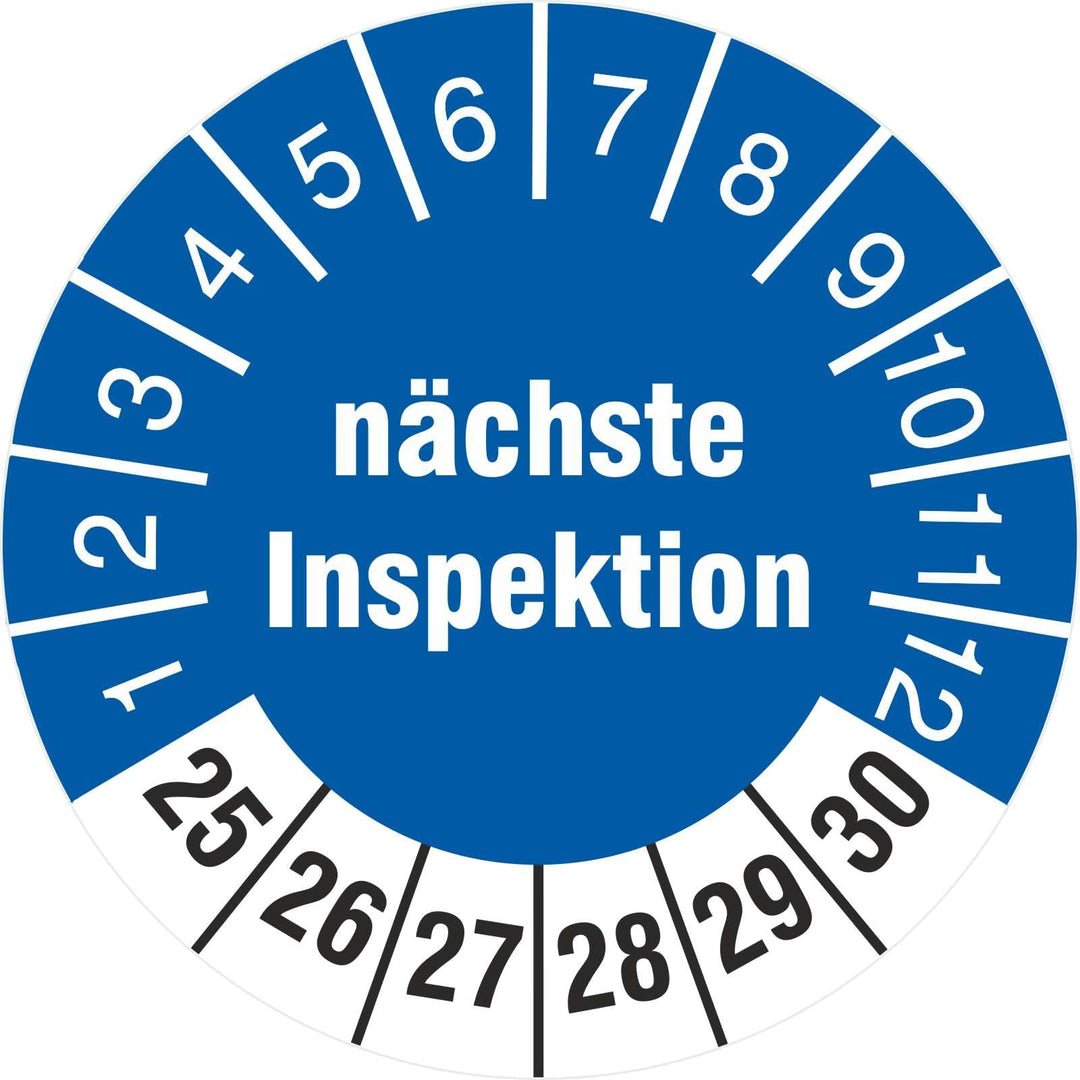 200 Prüfplaketten nächste Inspektion 30 mm Prüfetiketten 2025-2030 200 30mm Durchmesser, 200 30mm Du