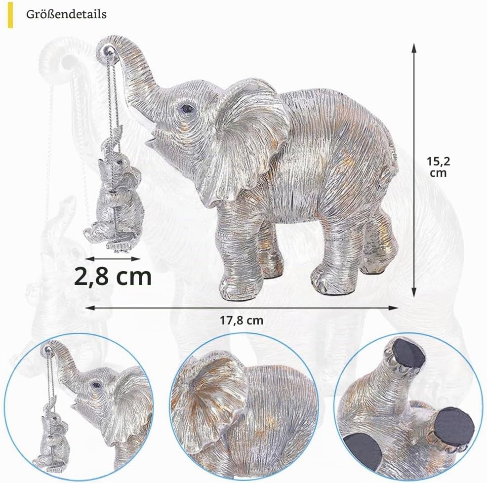 Elefanten Deko, Elefant Statue Figure, Mama Geschenk, Elefanten Skulptur bringt Glück, Gesundheit un