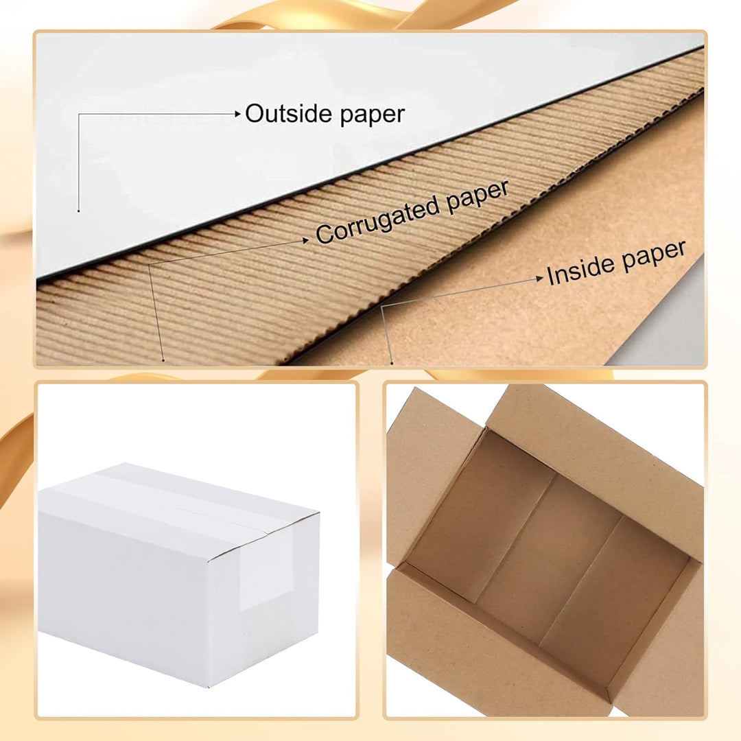 EYMPEU 40 Stück 15,3 x 10,2 x 7,7 cm Weisse Versandkarton, Kartons für kleine Gegenstände, Spielzeug