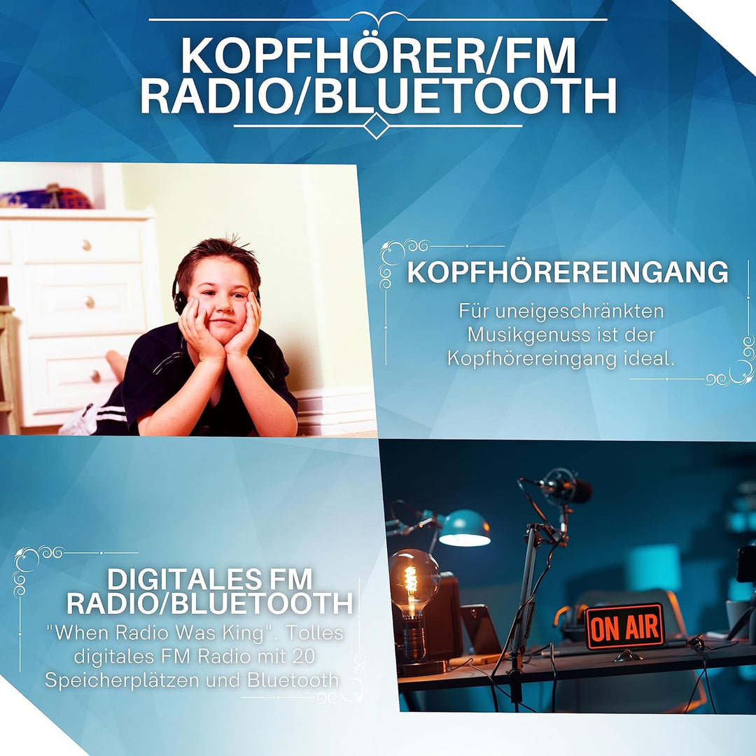 Tragbarer CD-Player | Boombox | CD/CD-R | USB | FM Radio | AUX-In | Kopfhöreranschluss | CD Player |