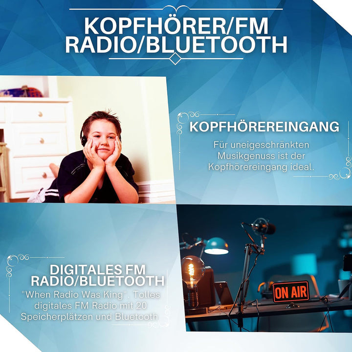 Tragbarer CD-Player | Boombox | CD/CD-R | USB | FM Radio | AUX-In | Kopfhöreranschluss | CD Player |