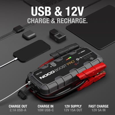 NOCO Boost Pro GB150, 3000A - 12V UltraSafe Starthilfe Powerbank, Auto Batterie , Tragbare USB Ladeg