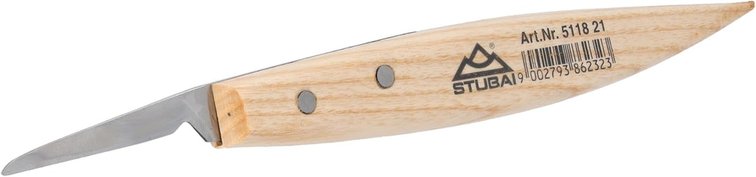 STUBAI Kerbschnitzmesser 45 mm | Kerbschnitzmesser mit Holzheft, extra scharf geschliffen, gerade Kl