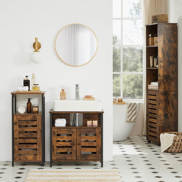 VASAGLE Waschbeckenunterschrank, Badezimmerschrank, Aufbewahrungsschrank, 30 x 60 x 60 cm, mit 2 Lam