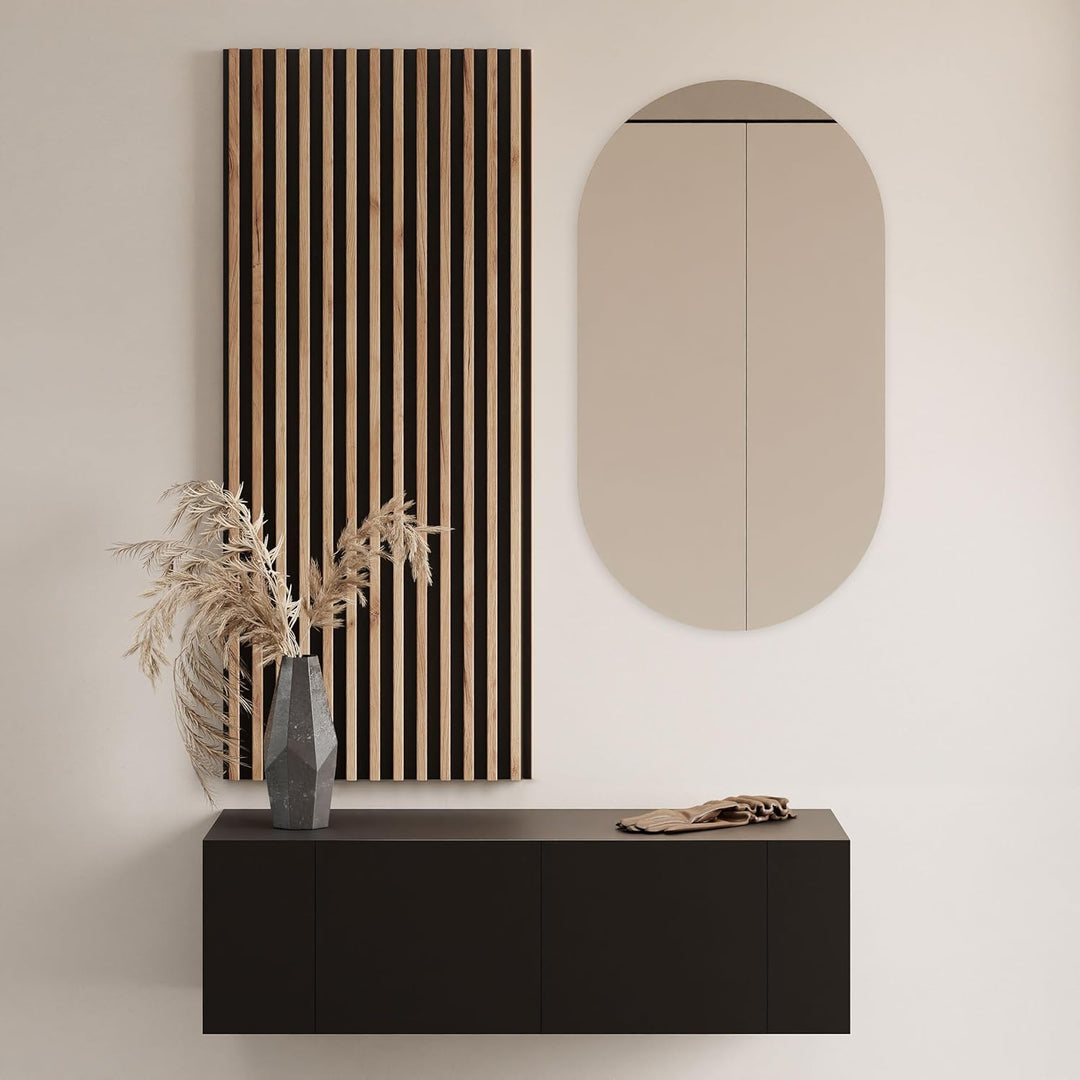 Planetmöbel Spiegel oval 50 x 90 cm, dekorative Wandspiegel gross, für Badezimmer, Flur oder Gardero