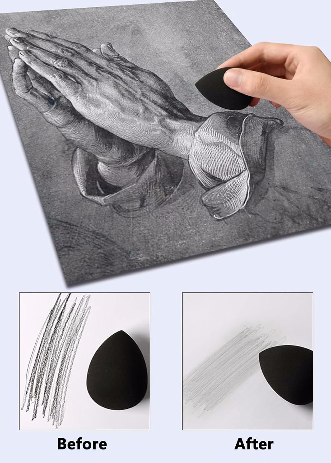 Blending Stumps and Tortillions Paper Art Blenders Sketch Drawing Tools with Sketch Wipe Scrapers,Ru