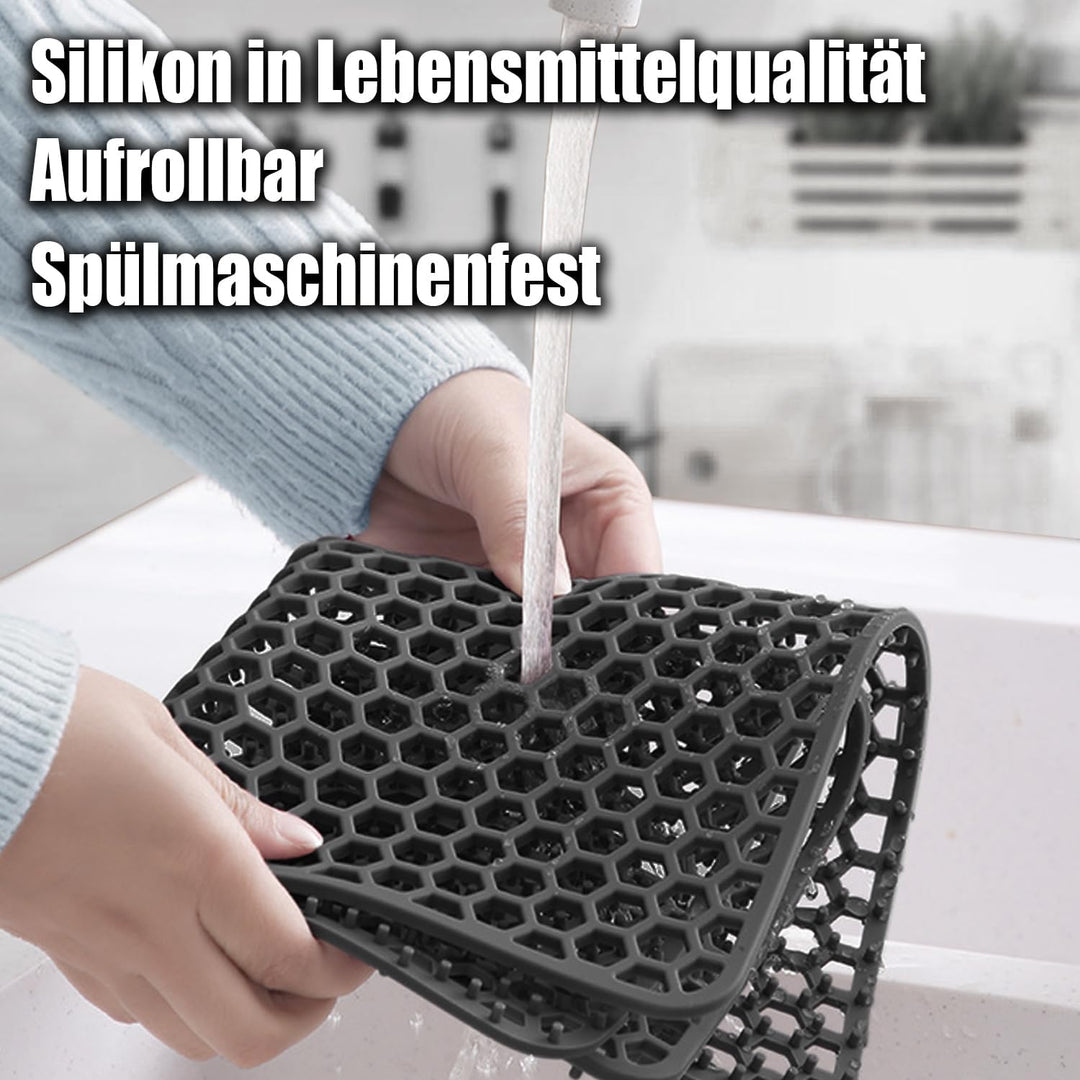 Silikon Spülbeckenmatte, Spülbeckeneinlage 72 x 36.5cm, Spülbeckenschutz Zusammenklappbar, Hitzebest