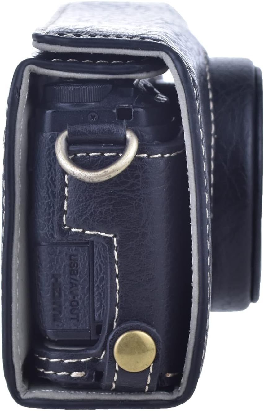 Rieibi Ricoh GR II Tasche - Vintage PU Leder Kameratasche für Ricoh GR II GRII GR2 DSLR Kamera - Sch