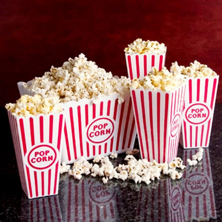 Novelty Place Contenants de pop-Corn Classique en Plastique à rayures Rouges et Blanches Pour soirée