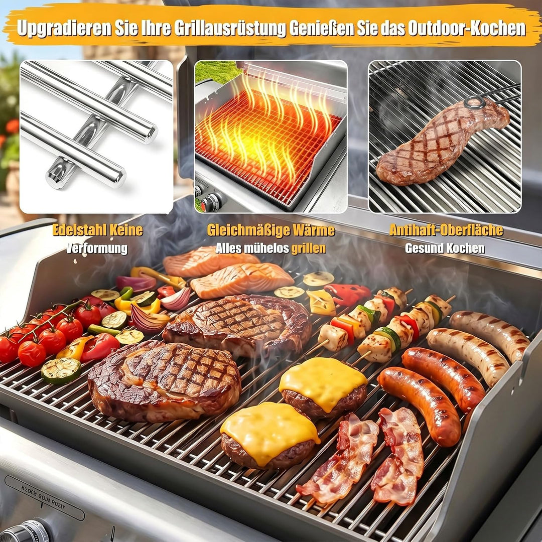 GFTIME 49,5 x 33cm 7528 Grillrost Edelstahl für Weber Genesis E-310/320/330, S-310/320/330 (2007-201