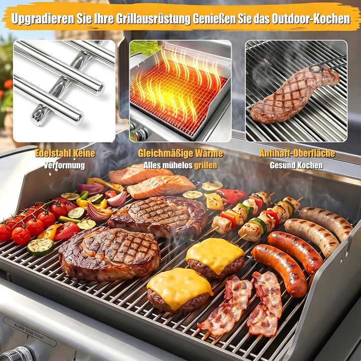 GFTIME 49,5 x 33cm 7528 Grillrost Edelstahl für Weber Genesis E-310/320/330, S-310/320/330 (2007-201