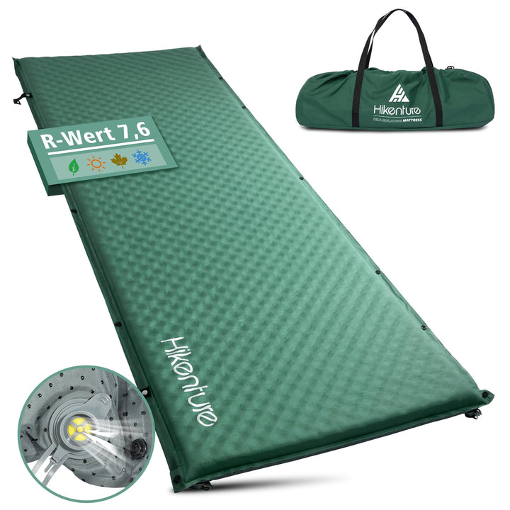 HIKENTURE Isomatte Selbstaufblasend, 5CM Dicke Camping Matratze aus Schaumstoff, Selbstaufblasbare L