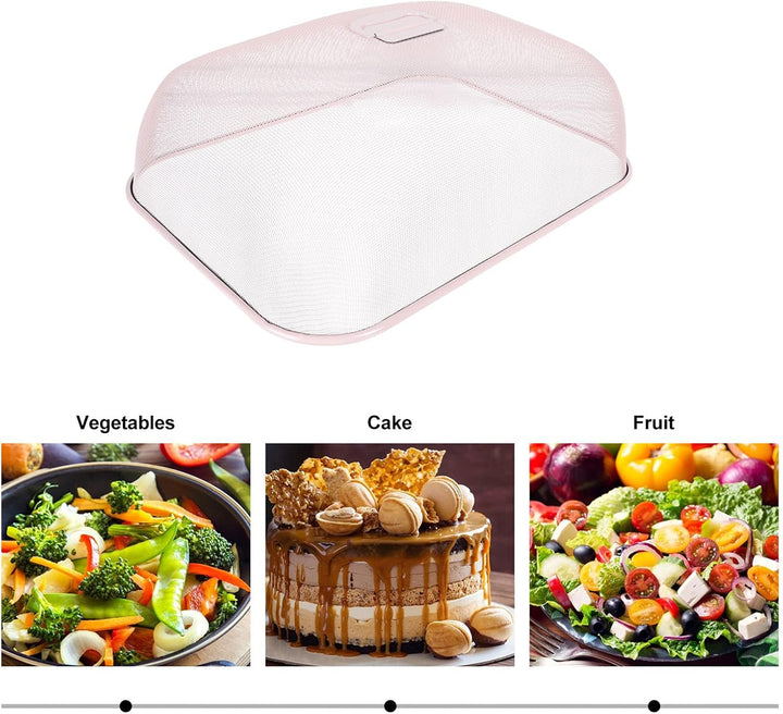 Happyyami Tischtuch Metall 1Pc Mesh Food Covers Mahl Fliegenhaube Fliegenhaube Partyzubehör Rosa, Ro