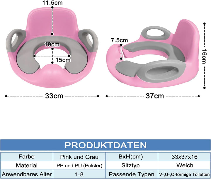 Kinder Toilettensitz Baby Sitz Töpfchentrainer WC Aufsatz Potty Training Toilettentrainer mit Anti-R