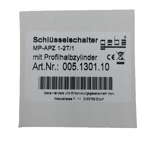 geba Kunststoff Schlüsselschalter Schlüsseltaster Aufputz + Unterputz möglich Profilhalbzylinder (ni