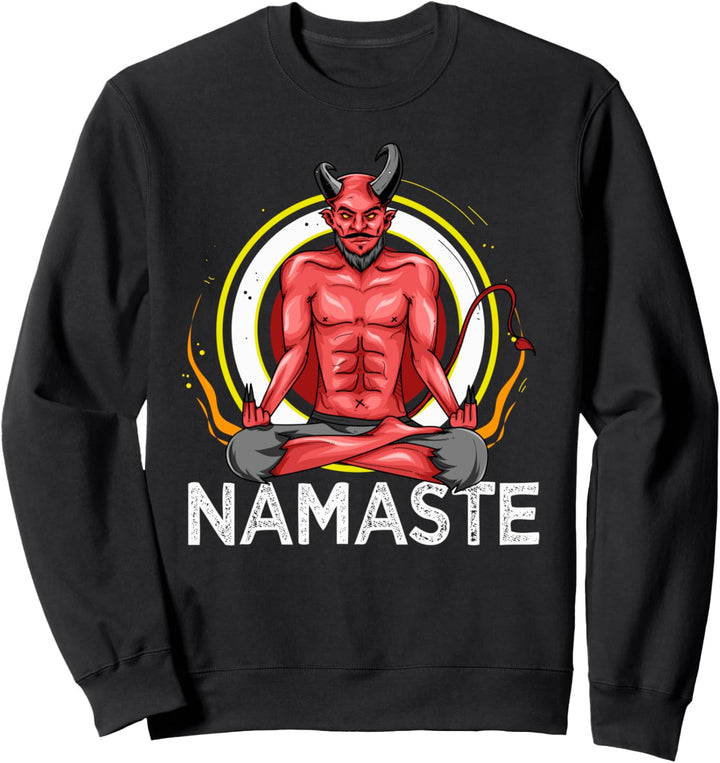 Namaste Teufel Yoga Böser Yogi mit Hörnern Zen Halloween Sweatshirt