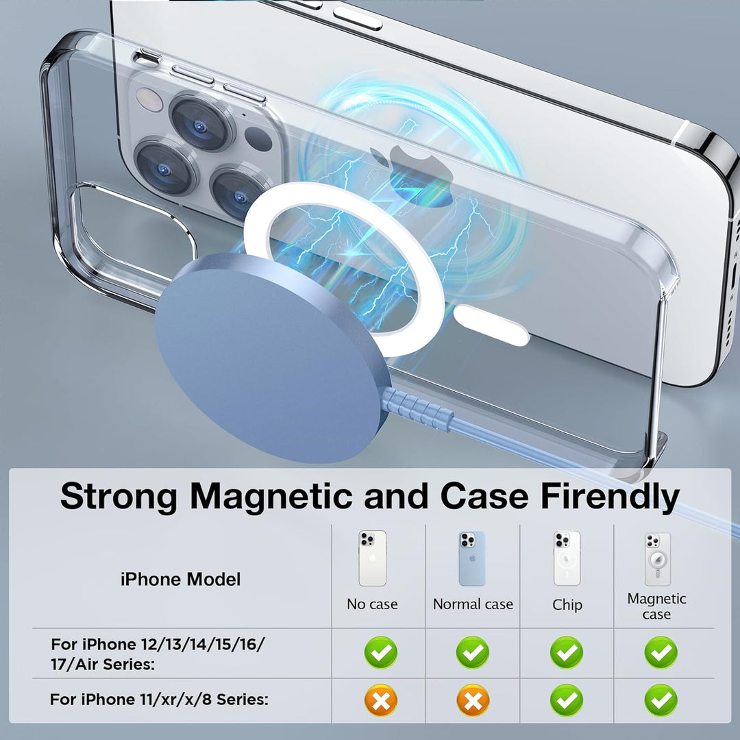 Mag-Safe Ladegerät für iPhone Ladestation: Magnet Wireless Charger Induktive Kabelloses Ladepad Komp