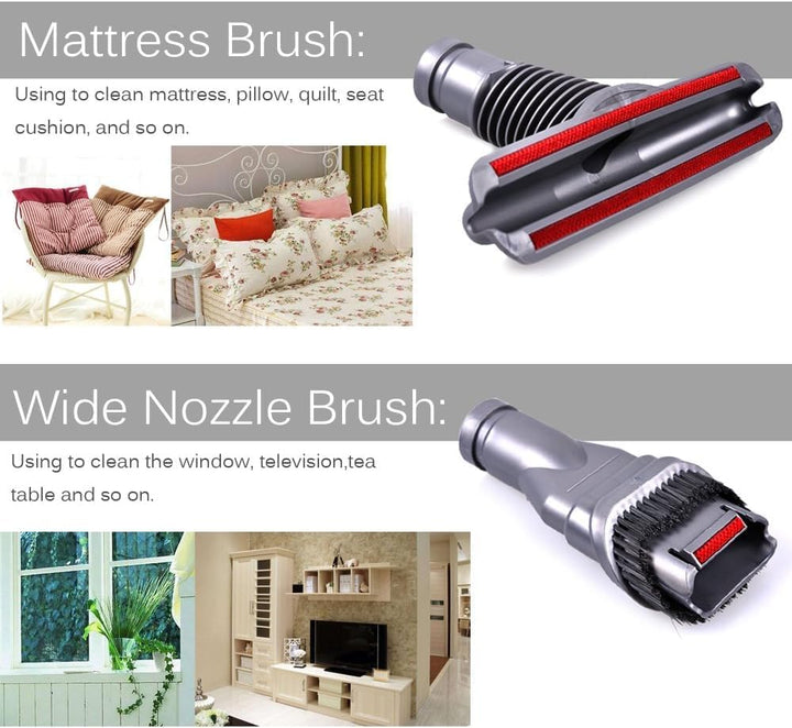 KEEPOW Zubehör Set Bürste für Dyson V7 V8 V10 V11 V15 SV10 SV11, Düse Bodendüse Ersatz Kit für Dyson
