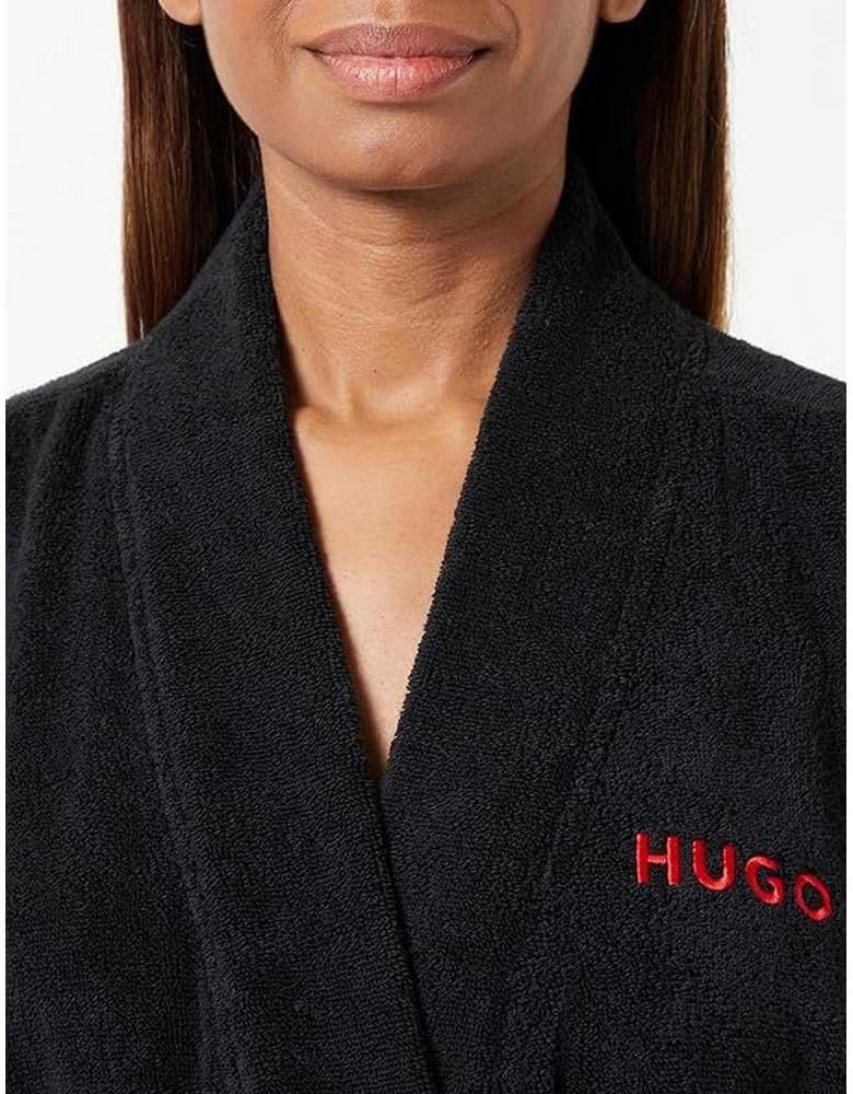 HUGO Damen Terry Dressing Gown L Black1, L Black1