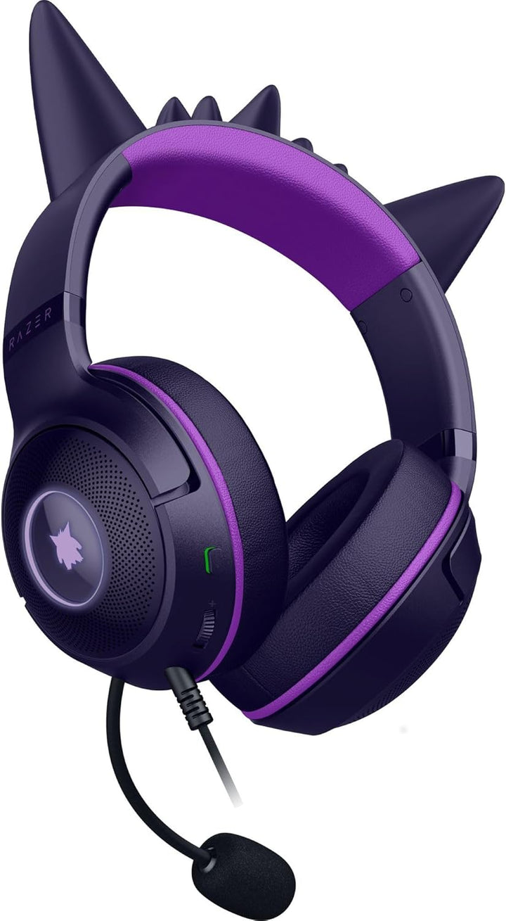 Razer Kraken Kitty V2 - Gengar Pokémon Edition - USB-Headset - Gengar-Stacheln - Streamreaktive Bele