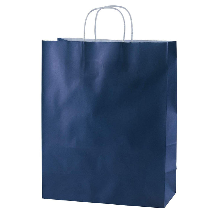 Thepaperbagstore 20 Papiertragetaschen, Recycelbar Und Wiederverwendbar, Mit Gedrehten Griffen, Blau