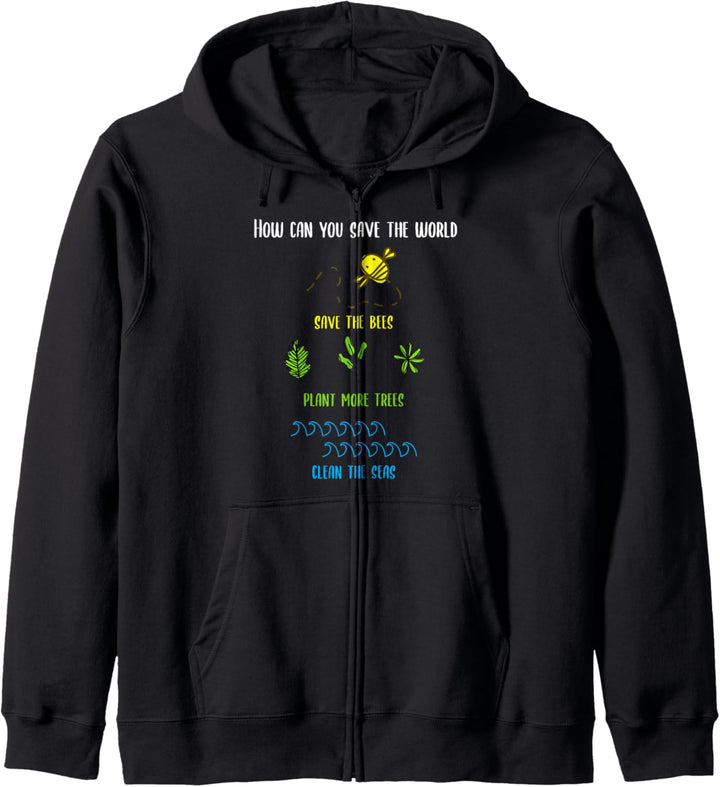 Umweltschutz Bienen Pflanzen Bäume See Umwelt Klima Geschenk Kapuzenjacke